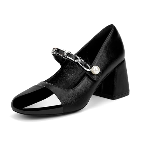 GOTOGO Mary Jane Damenschuhe, Schwarz (Black Pu), 41 EU von GOTOGO