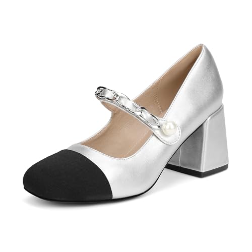 GOTOGO Mary Jane Damenschuhe, Silberfarbenes PU., 39.5 EU GOTOGO Mary Jane Damenschuhe, Silberfarbenes PU., 39.5 EU von GOTOGO