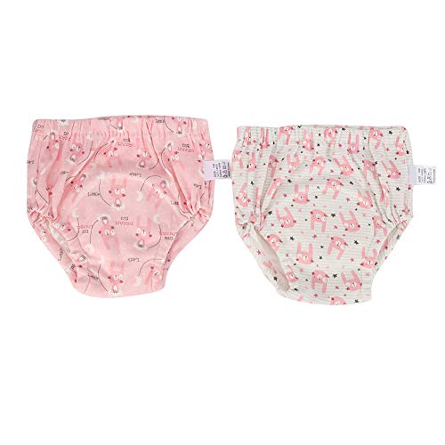 GOTOTOP 2PCS Baby Töpfchen Trainingshose, Unisex Kleinkind Baumwolle Trainingshose Unterwäsche Waschbare Lernwindel für Kleinkinder Neugeborene Mädchen(#1) von GOTOTOP