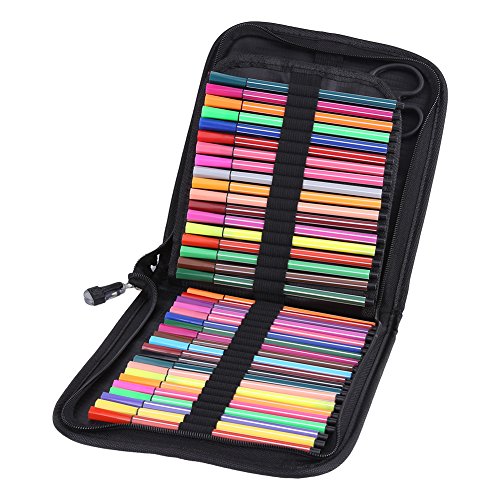 GOTOTOP Aquarell Bleistift Organizer 72 Slots Stifttasche Kapazität Buntstifte Tasche Bleistiftasche für Schule, Büro, Reisen (72 Schlitze) von GOTOTOP