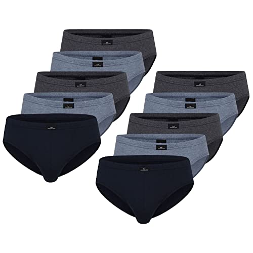 Götzburg Herren Slips ohne Eingriff Unterhosen weiche Baumwolle | blau Mix, Gr.XXL | 10er Pack von Götzburg