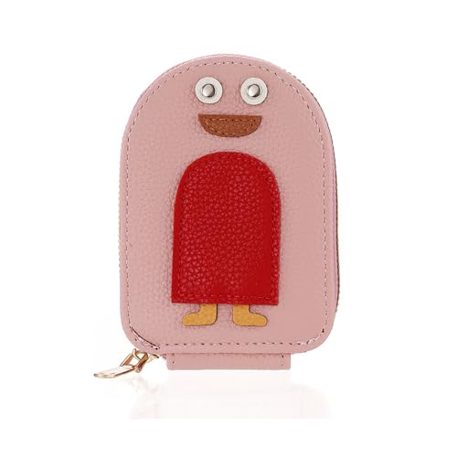 GOUDE Frauen Cartoon Pinguin Kreditkarte Halter Nette Orgel Stil Multi-Karte Lagerung Tasche Geldbörse PU Visitenkarte Halter (Rosa) von GOUDE