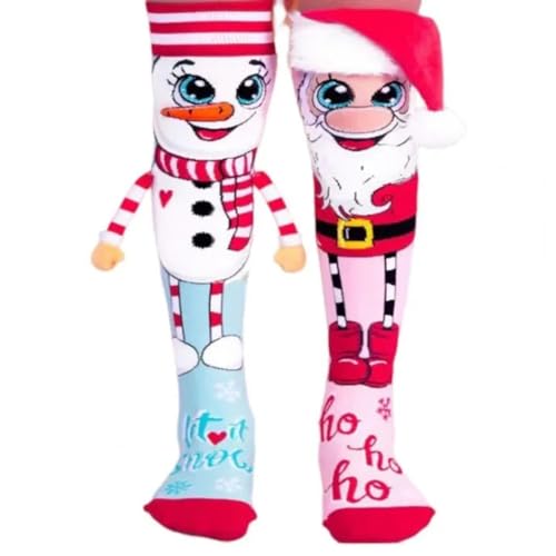 Spaß Weihnachts socken Weihnachten Knies trümpfe Santa & Schneemann Neuheit Frauen gemütliche Pantoffels ocken für Mädchen Frauen flauschige Socken von GOUDE