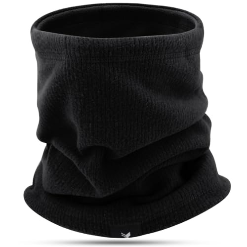 GOUNNU Loop Schal Herren Damen Winter Schlauchschal Herren Ski Multifunktionstuch Fleece Winddicht Halswärmer Strick Dicker Kaltes für skifahren Motorrad Radfahren Wandern (Schwarz) von GOUNNU