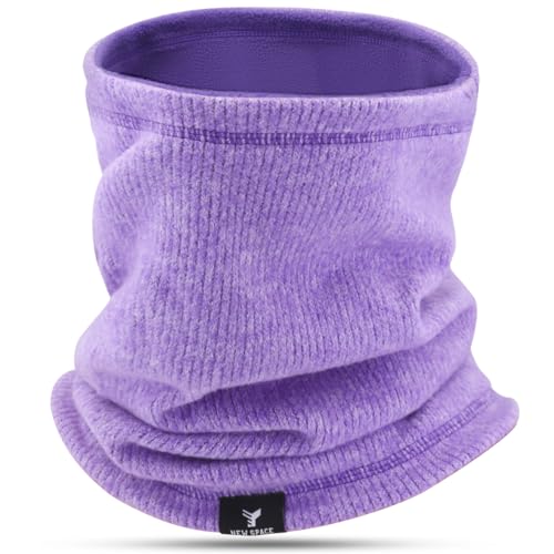 GOUNNU Loop Schal Herren Damen Winter Schlauchschal Herren Ski Multifunktionstuch Fleece Winddicht Halswärmer Strick Dicker Kaltes für skifahren Motorrad Radfahren Wandern (lila) von GOUNNU