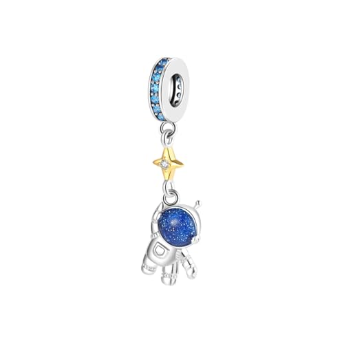 GOUWO Astronaut 925er Silber Charms für Armbänder und Halsketten Passend für Pandora Armbänder Geburtstag Halloween Muttertag Valentinstag Geschenke für Frauen Mutter Tochter Sie selbst von GOUWO