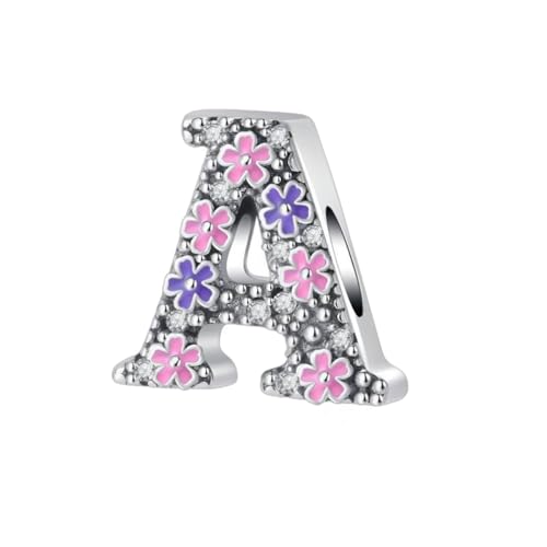 GOUWO Buchstaben A Charms passend für Pandora Armbänder und Halsketten Charm Perle aus 925er Silber für Frauen Geburtstagsgeschenk für Freunde Charms Schmuck für die Mutter von GOUWO