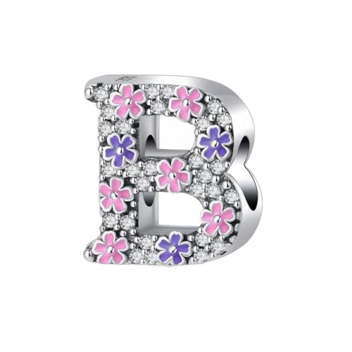 GOUWO Buchstaben B Charms passend für Pandora Armbänder und Halsketten Charm Perle aus 925er Silber für Frauen Geburtstagsgeschenk für Freunde Charms Schmuck für die Mutter von GOUWO