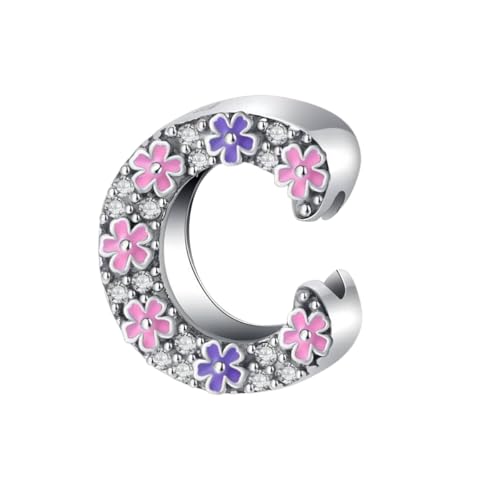 GOUWO Buchstaben C Charms passend für Pandora Armbänder und Halsketten Charm Perle aus 925er Silber für Frauen Geburtstagsgeschenk für Freunde Charms Schmuck für die Mutter von GOUWO
