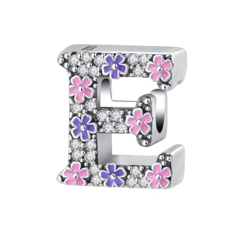 GOUWO Buchstaben E Charms passend für Pandora Armbänder und Halsketten Charm Perle aus 925er Silber für Frauen Geburtstagsgeschenk für Freunde Charms Schmuck für die Mutter von GOUWO