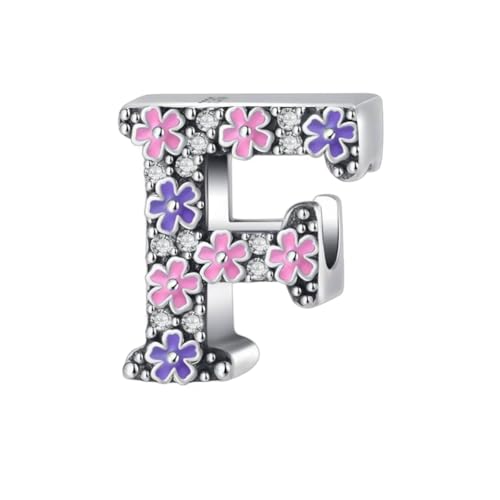 GOUWO Buchstaben F Charms passend für Pandora Armbänder und Halsketten Charm Perle aus 925er Silber für Frauen Geburtstagsgeschenk für Freunde Charms Schmuck für die Mutter von GOUWO