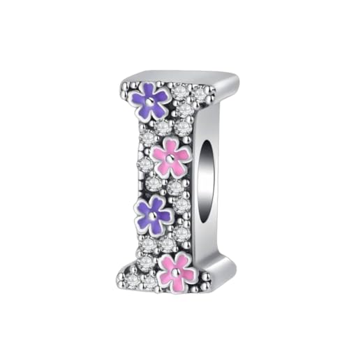 GOUWO Buchstaben I Charms passend für Pandora Armbänder und Halsketten Charm Perle aus 925er Silber für Frauen Geburtstagsgeschenk für Freunde Charms Schmuck für die Mutter von GOUWO