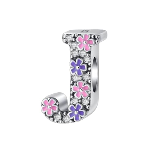GOUWO Buchstaben J Charms passend für Pandora Armbänder und Halsketten Charm Perle aus 925er Silber für Frauen Geburtstagsgeschenk für Freunde Charms Schmuck für die Mutter von GOUWO