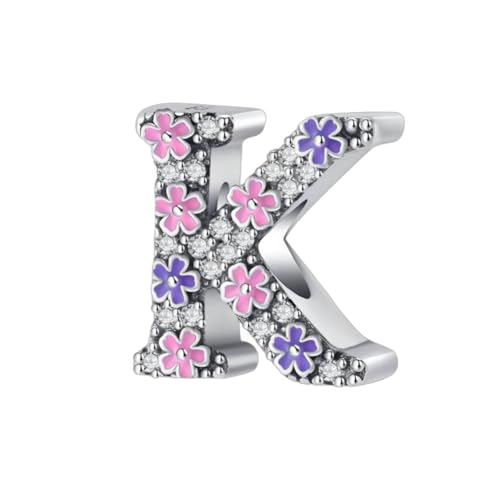 GOUWO Buchstaben K Charms passend für Pandora Armbänder und Halsketten Charm Perle aus 925er Silber für Frauen Geburtstagsgeschenk für Freunde Charms Schmuck für die Mutter von GOUWO
