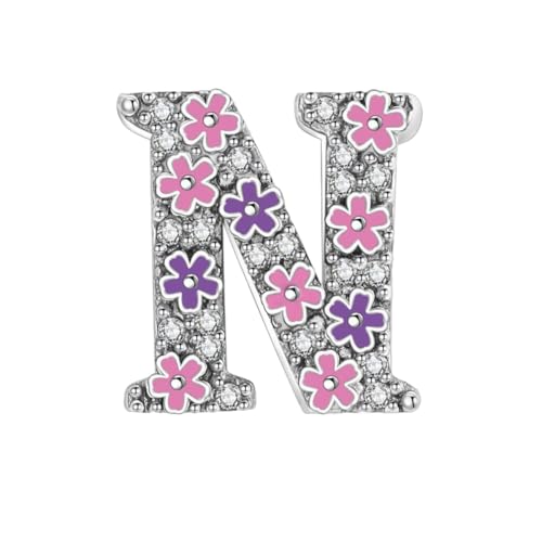 GOUWO Buchstaben N Charms passend für Pandora Armbänder und Halsketten Charm Perle aus 925er Silber für Frauen Geburtstagsgeschenk für Freunde Charms Schmuck für die Mutter von GOUWO