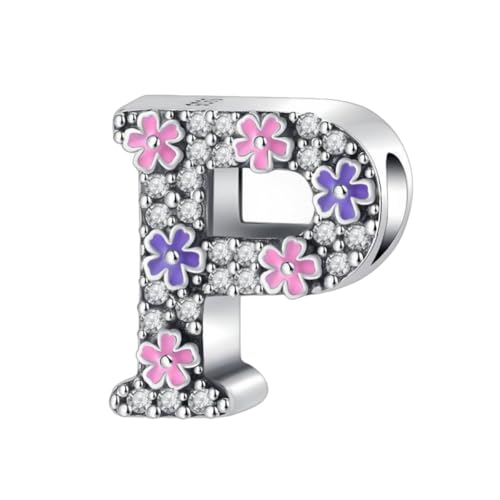 GOUWO Buchstaben P Charms passend für Pandora Armbänder und Halsketten Charm Perle aus 925er Silber für Frauen Geburtstagsgeschenk für Freunde Charms Schmuck für die Mutter von GOUWO