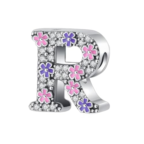 GOUWO Buchstaben R Charms passend für Pandora Armbänder und Halsketten Charm Perle aus 925er Silber für Frauen Geburtstagsgeschenk für Freunde Charms Schmuck für die Mutter von GOUWO