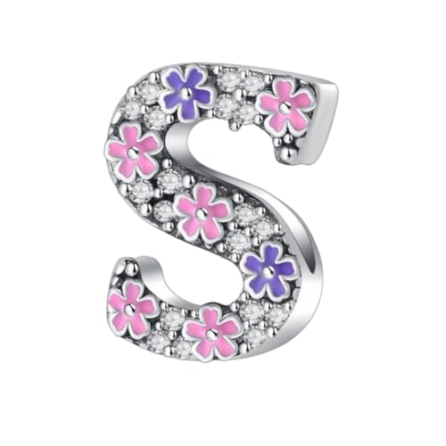 GOUWO Buchstaben S Charms passend für Pandora Armbänder und Halsketten Charm Perle aus 925er Silber für Frauen Geburtstagsgeschenk für Freunde Charms Schmuck für die Mutter von GOUWO