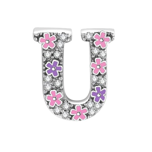 GOUWO Buchstaben U Charms passend für Pandora Armbänder und Halsketten Charm Perle aus 925er Silber für Frauen Geburtstagsgeschenk für Freunde Charms Schmuck für die Mutter von GOUWO