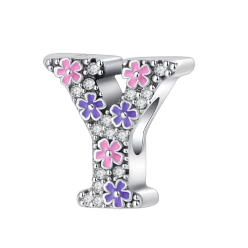 GOUWO Buchstaben Y Charms passend für Pandora Armbänder und Halsketten Charm Perle aus 925er Silber für Frauen Geburtstagsgeschenk für Freunde Charms Schmuck für die Mutter von GOUWO