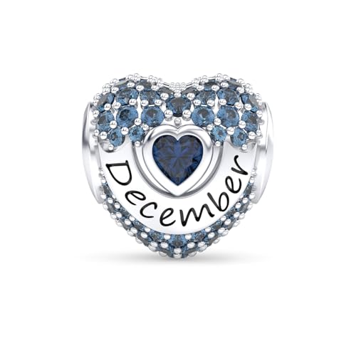 GOUWO Dezember Geburtsstein Charms Anhänger 925 Sterling Silber Kompatibilität für Pandora Halskette und Armband Schmuck Geburtstag Weihnachten Muttertag Geschenk für Frauen von GOUWO