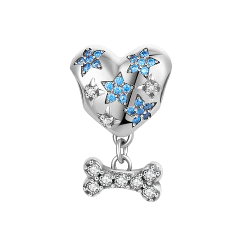 GOUWO Herzknochen Charms aus 925er Silber für Armbänder und Halsketten passend für Pandora Armbänder Geburtstag Halloween Muttertag Valentinstag Geschenke für Frauen Mutter Tochter Sie selbst von GOUWO
