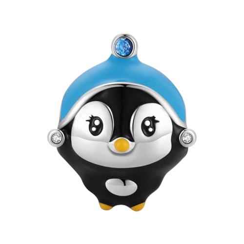 GOUWO Pinguin 925er Silber Charms Kompatibel mit Pandora Armband Halskette Schmuck für Frauen Mutter Tochter Geburtstag Halloween Muttertag Valentinstag Geschenke von GOUWO
