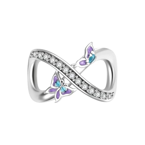 GOUWO Schmetterling Unendlichkeitssymbol 925 Silber Charms für Armbänder und Halsketten Passend für Pandora Armbänder Geburtstag Halloween Muttertag Valentinstag Geschenke für Frauen Mutter Tochter von GOUWO