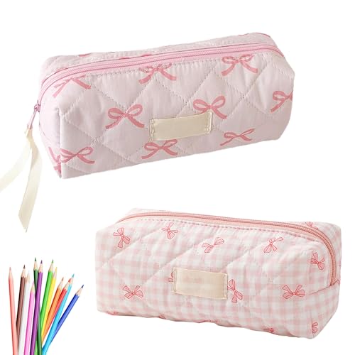 GOUYENG Federmäppchen Mit Schleife,2 Stück Kawaii Federmäppchen,Mäppchen Aesthetic Federmappe,Kleine Kosmetiktasche,Federtasche Mädchen Süßes Design,für Schule Office Supplies GOUYENG Federmäppchen Mit Schleife,2 Stück Kawaii Federmäppchen,Mäppchen Aesthetic Federmappe,Kleine Kosmetiktasche,Federtasche Mädchen Süßes Design,für Schule Office Supplies von GOUYENG