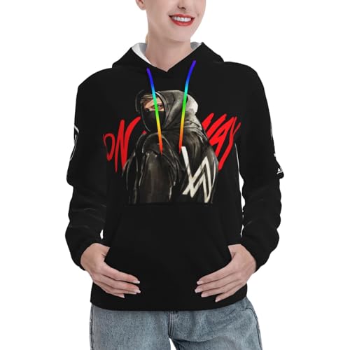 Alan DJ Damen 3D-Druck Grafik Standard Hoodie Music Fleece Sweatshirts Winter Langarm Pullover Komfort Warme Damen Hoodies mit Taschen，X-Large von GOVRN