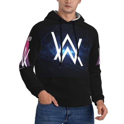 GOVRN Alan DJ Herren-Pullover-Kapuzenpullover, Klassische Music, mit Kapuze, langärmelig, Sweatshirt, Oberteil, lässiger Kapuzenpullover mit Tasche als Geschenk，4X-Large von GOVRN