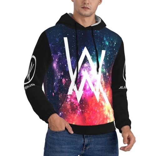 GOVRN Alan DJ Herren-Pullover-Kapuzenpullover, Klassische Music, mit Kapuze, langärmelig, Sweatshirt, Oberteil, lässiger Kapuzenpullover mit Tasche als Geschenk，Large von GOVRN