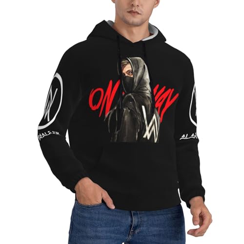 GOVRN Alan DJ Herren-Pullover-Kapuzenpullover, Klassische Music, mit Kapuze, langärmelig, Sweatshirt, Oberteil, lässiger Kapuzenpullover mit Tasche als Geschenk，Medium von GOVRN