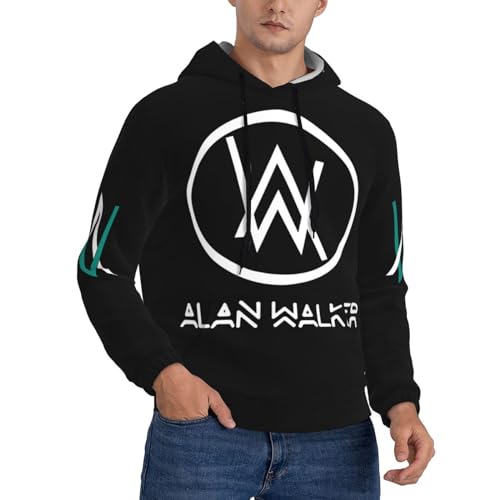 GOVRN Alan DJ Herren-Pullover-Kapuzenpullover, Klassische Music, mit Kapuze, langärmelig, Sweatshirt, Oberteil, lässiger Kapuzenpullover mit Tasche als Geschenk，X-Large von GOVRN