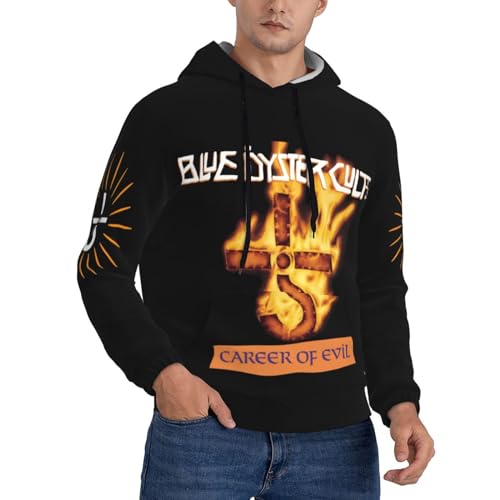 GOVRN Blue Oyster Cult Herren Hoodie Rock Band Herren Leichter Pullover Hoody Kapuzenoberteil Kapuzenpullover für Herren-Kapuzenpullover，Large von GOVRN