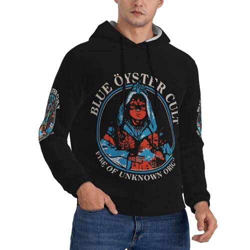 GOVRN Blue Oyster Cult Herren Hoodie Rock Band Herren Leichter Pullover Hoody Kapuzenoberteil Kapuzenpullover für Herren-Kapuzenpullover，X-Large von GOVRN