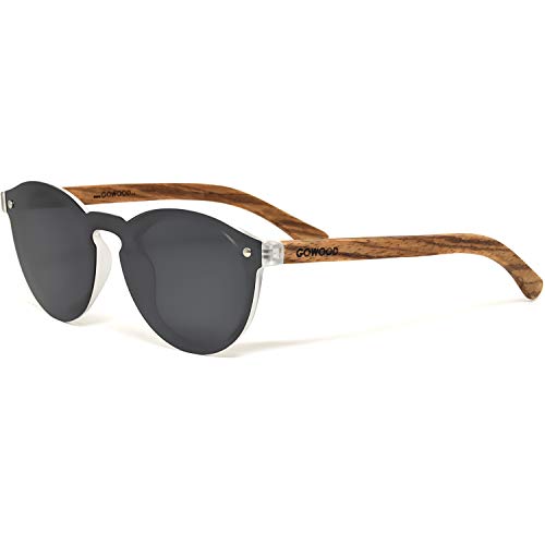 GOWOOD Zebraholz Runde Sonnenbrille für Herren und Damen mit spezieller einteiliger schwarz polarisierter Linse GOWOOD Zebraholz Runde Sonnenbrille für Herren und Damen mit spezieller einteiliger schwarz polarisierter Linse von GOWOOD