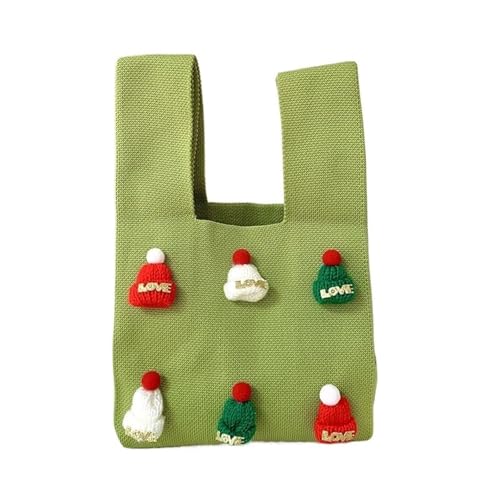 2 Pcs Frauen Knoten Handgelenk Tasche for Dekoration Casual Stricken Handtasche Häkeln Armband Handtasche for Mädchen für Reisen(Light green) von GOXQIT