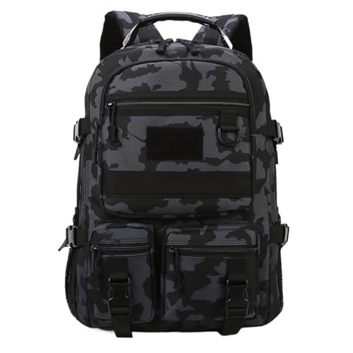 Angeltasche Angelgerät-Rucksack, Angelköder, Angelbox, Aufbewahrungszubehör, Outdoor-Camping-Umhängetasche for Herren für Angeln Wandern Camping Trekking(Black Gray) von GOXQIT