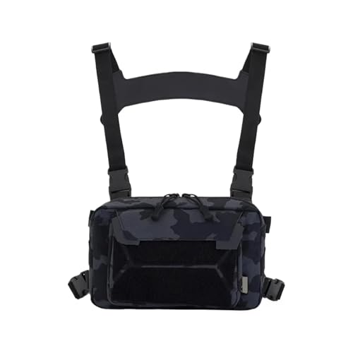 Angeltasche Angelweste Tasche Herren Angelköder Utility Tackle Brusttaschen Hüfttasche Outdoor Bergsteigen Camping Wandern für Angeln Wandern Camping Trekking(Style1 Black Gray) von GOXQIT