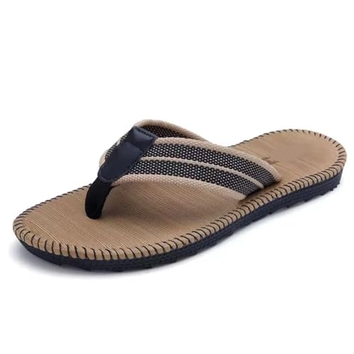 Flip Flops Ein Paar Herren-Hausschuhe, flache Flip-Flops for den Außenbereich, Strand, Frühling und Sommer, lässige Hausschuhe for drinnen und draußen, rutschfeste Herrenschuhe für Grip und Halt(Color von GOXQIT