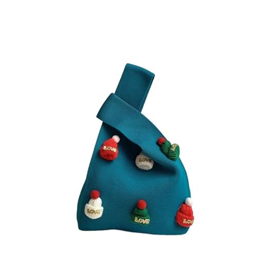 GOXQIT 2 Pcs Frauen Knoten Handgelenk Tasche for Dekoration Casual Stricken Handtasche Häkeln Armband Handtasche for Mädchen für Reisen(Blue A) von GOXQIT