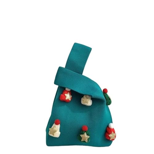 GOXQIT 2 Pcs Frauen Knoten Handgelenk Tasche for Dekoration Casual Stricken Handtasche Häkeln Armband Handtasche for Mädchen für Reisen(Blue B) von GOXQIT