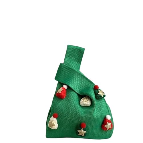 GOXQIT 2 Pcs Frauen Knoten Handgelenk Tasche for Dekoration Casual Stricken Handtasche Häkeln Armband Handtasche for Mädchen für Reisen(Green B) von GOXQIT