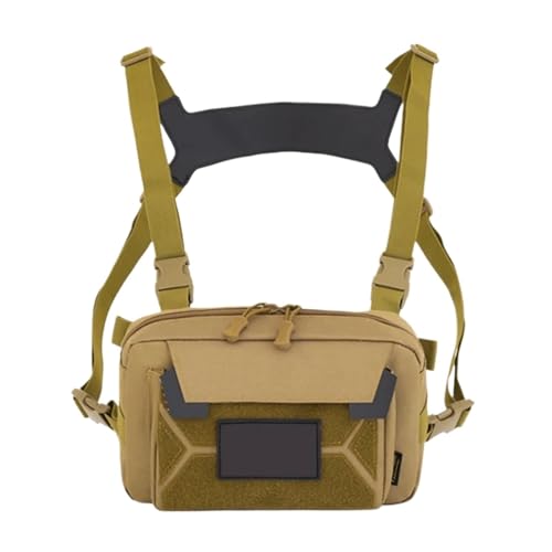 GOXQIT Angeltasche Angeln Brust Tasche Männer Training Taschen wasserdichte Nylon Klettern Camping Rucksäcke Outdoor Reise Weste Rucksack Taille Tasche für Angeln Wandern Camping Trekking(Khaki) von GOXQIT