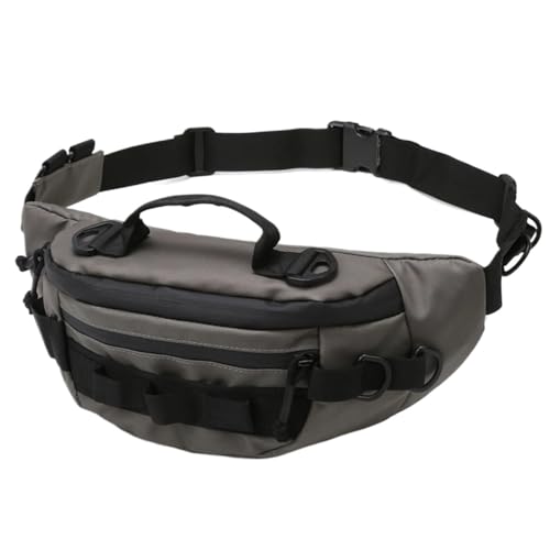 GOXQIT Angeltasche Männer Fanny Pack wasserdichte Angelgerät Tasche Multifunktionale Zipper Lagerung Tasche Anti-Diebstahl for Outdoor Camping für Angeln Wandern Camping Trekking(Grey) von GOXQIT