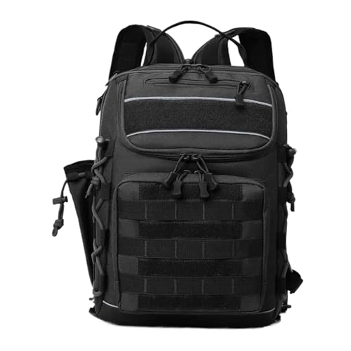 GOXQIT Angeltasche Outdoor Angeln Locken Tasche Männer Angelrute Bekämpfen Einzelnen Schulter Rucksack Radfahren Reise Klettern Rucksäcke Lagerung für Angeln Wandern Camping Trekking(Black) von GOXQIT