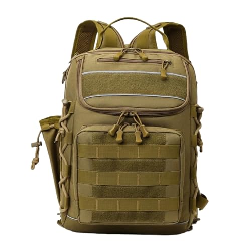 GOXQIT Angeltasche Outdoor Angeln Locken Tasche Männer Angelrute Bekämpfen Einzelnen Schulter Rucksack Radfahren Reise Klettern Rucksäcke Lagerung für Angeln Wandern Camping Trekking(Khaki) von GOXQIT