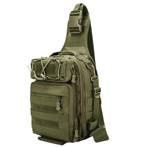 GOXQIT Angeltasche Outdoor Brust Männer Angeln Tasche Multifunktions Sling Einzelne Schulter Taschen Camping Wandern Handtasche für Angeln Wandern Camping Trekking(Green) von GOXQIT