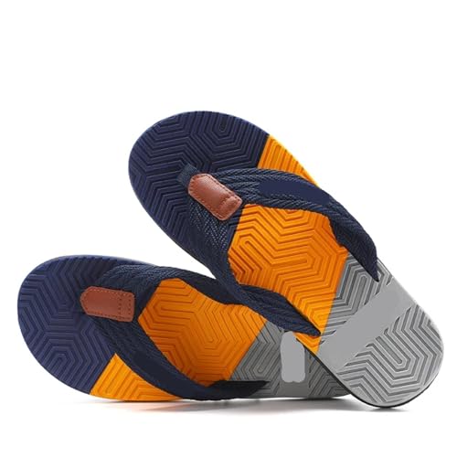 GOXQIT Flip Flops Herren Flip Flops Slides Sommer Anti-Rutsch Mann Hausschuhe Outdoor Light Casual Beach Männliche Sandalen Haushaltsrutschen für Grip und Halt(Color1,43) von GOXQIT